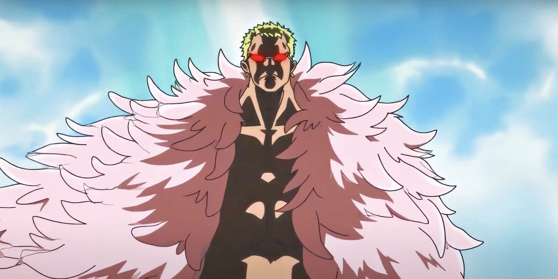 Donquixote Doflamingo as seen in anime (Image via Toei Animation)