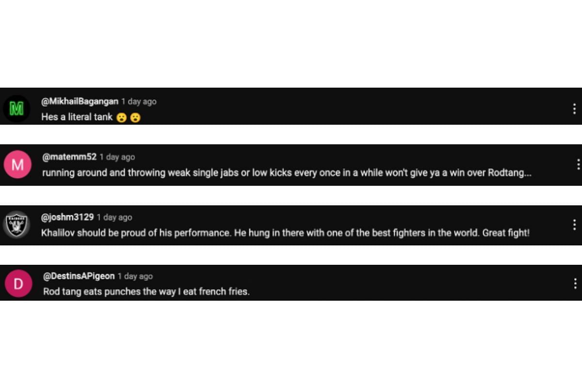 Screenshot of fans&#039; comments