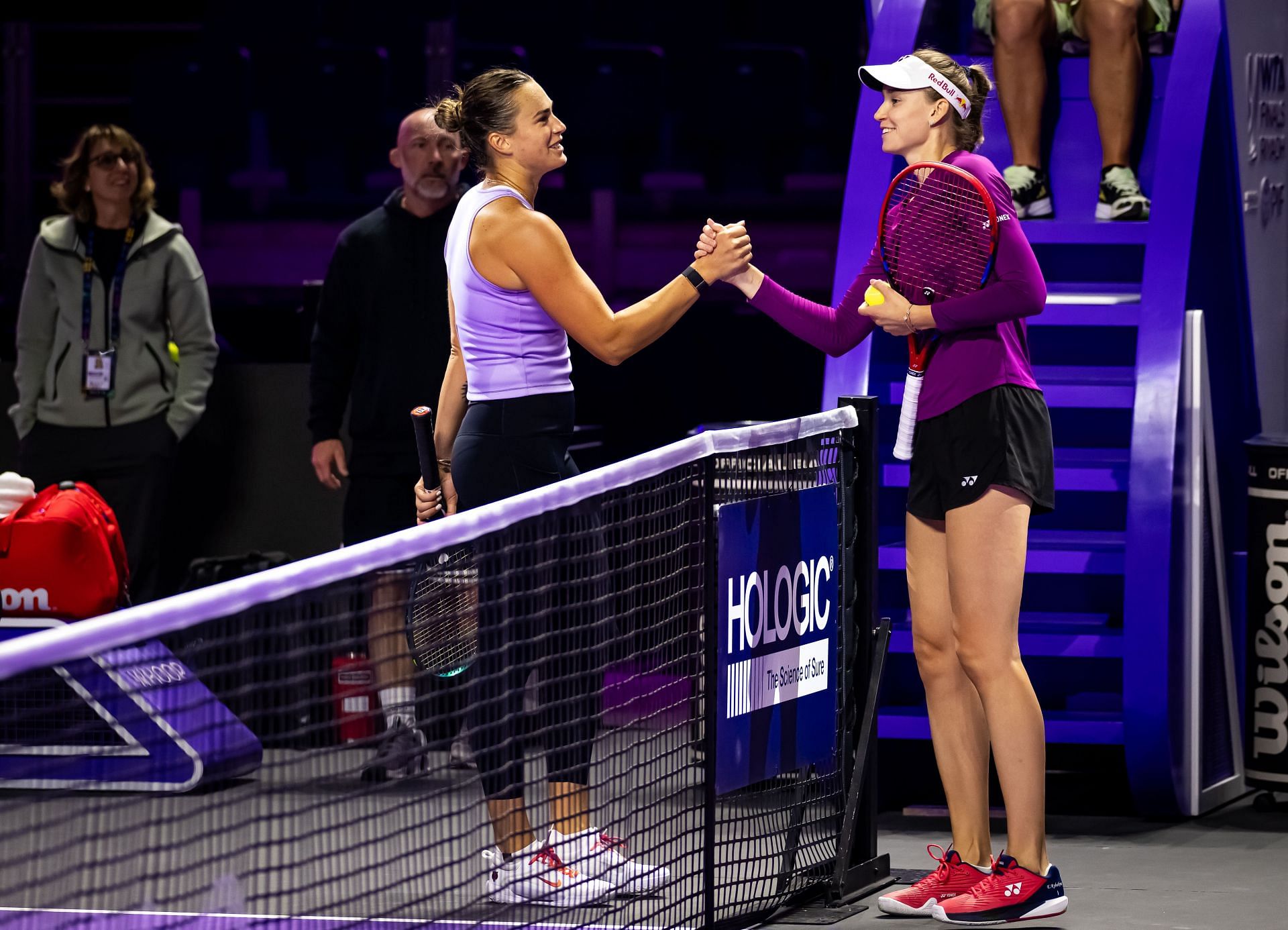 The two women during a practice session (Source: Getty)