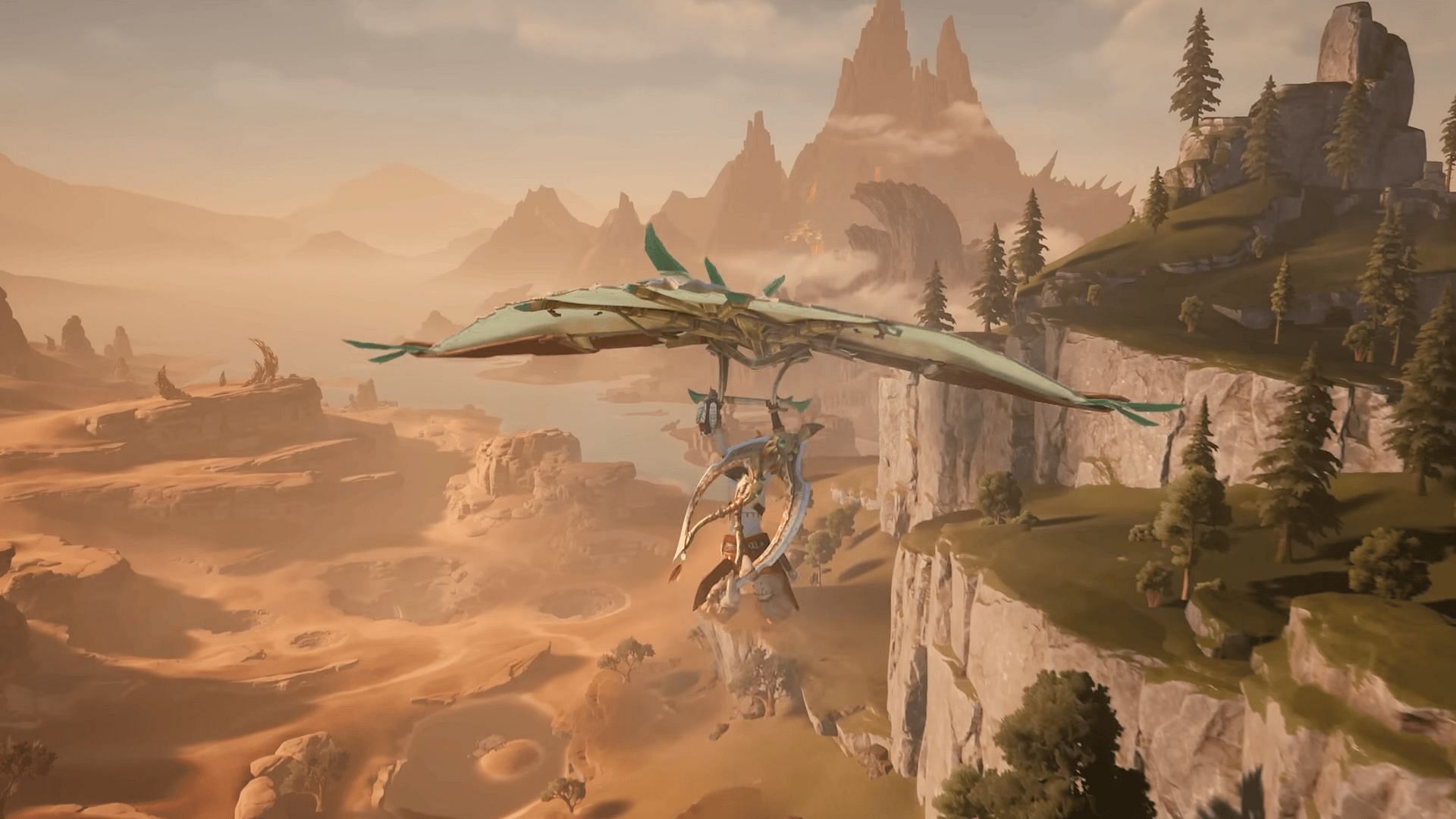 Gliding mechanic in the new Monster Hunter game. (Image via Capcom)