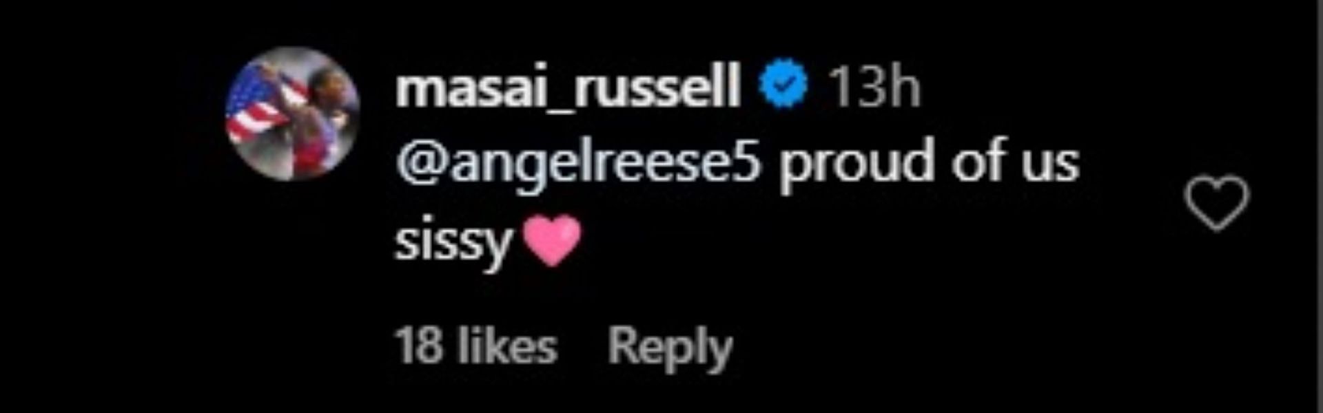 Russell&#039;s reply to Reese (via Instagram)