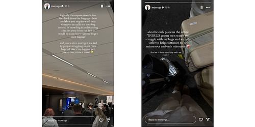 Screenshot of Morgan Riddle's Instagram stories (Instagram@moorrgs)
