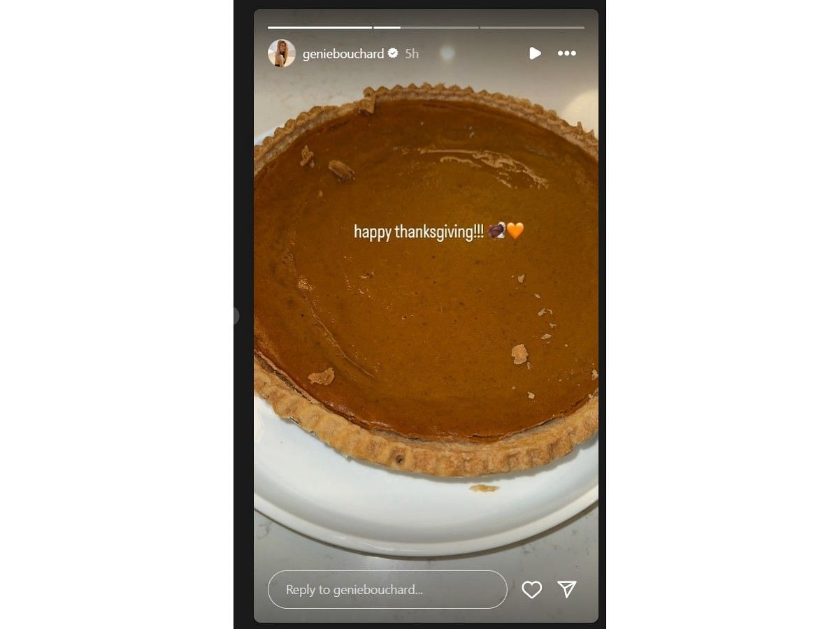 Genie Bouchard's Instagram story (@geniebouchard)
