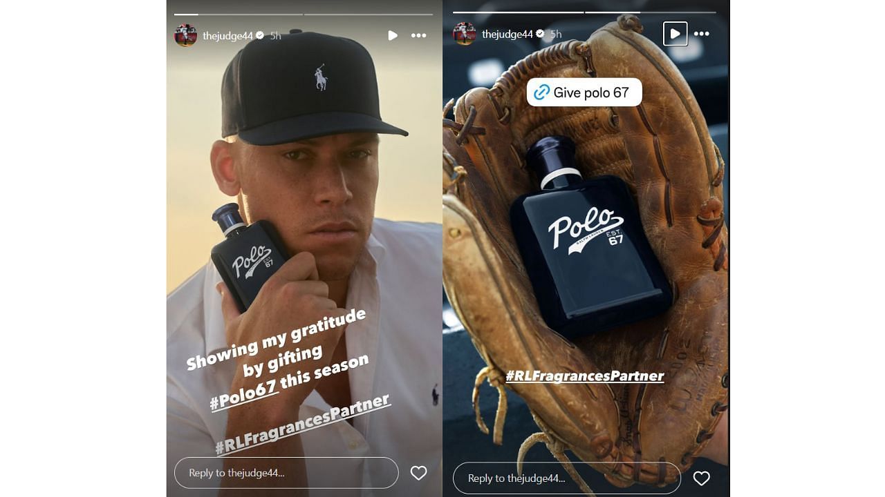 Aaron Judge&#039;s Instagram story