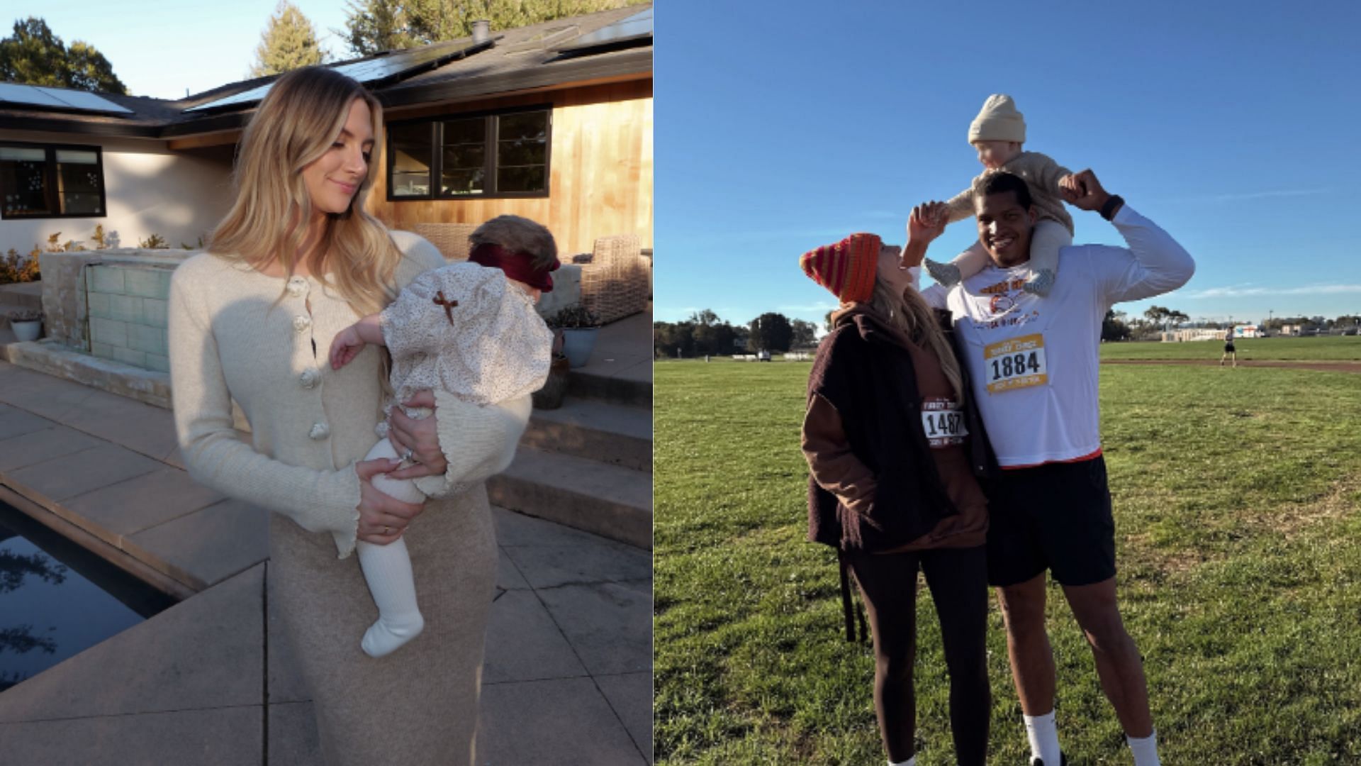 Allison Kuch and Isaac Rochell celebrated their first Thanksgiving with their daughter. (Photos via Allison Kuch