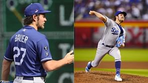 "The lunge is hit and press back quick" - Trevor Bauer teaches teammate proper hip rotation while on the mound