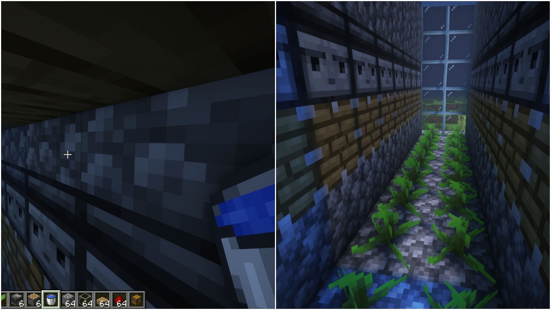 Cover the entire farm and fill it with full water blocks (Image via Mojang Studios)