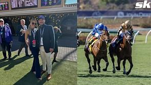 WATCH: Alex Bregman’s wife Reagan Elizabeth steals the show in turquoise line dress and heels at Breeders' Cup, turning heads away from thoroughbreds