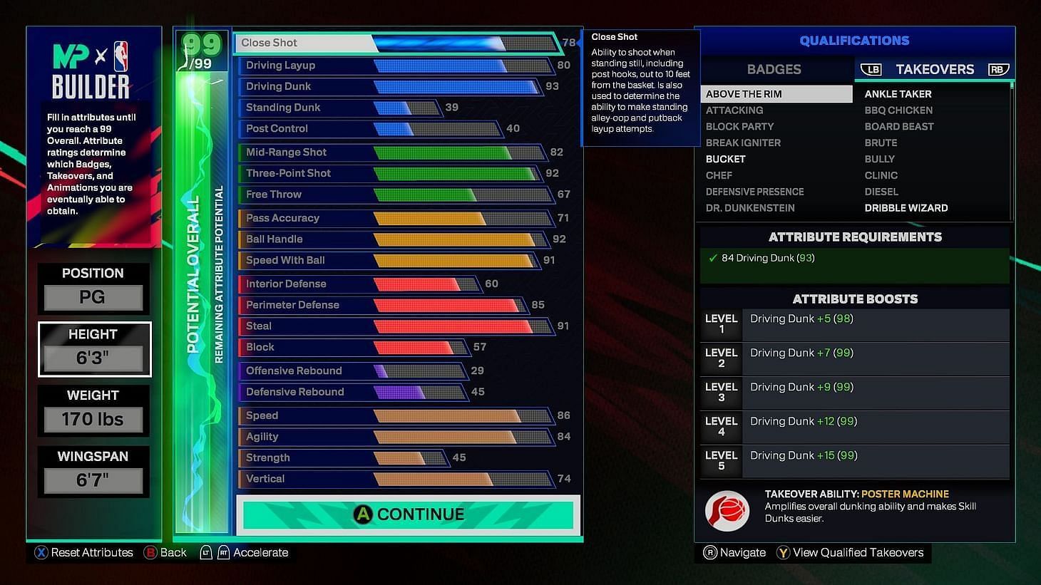 NBA 2K25 vs EA FC 25: Assigning Build stats (Image via Visual Concepts)