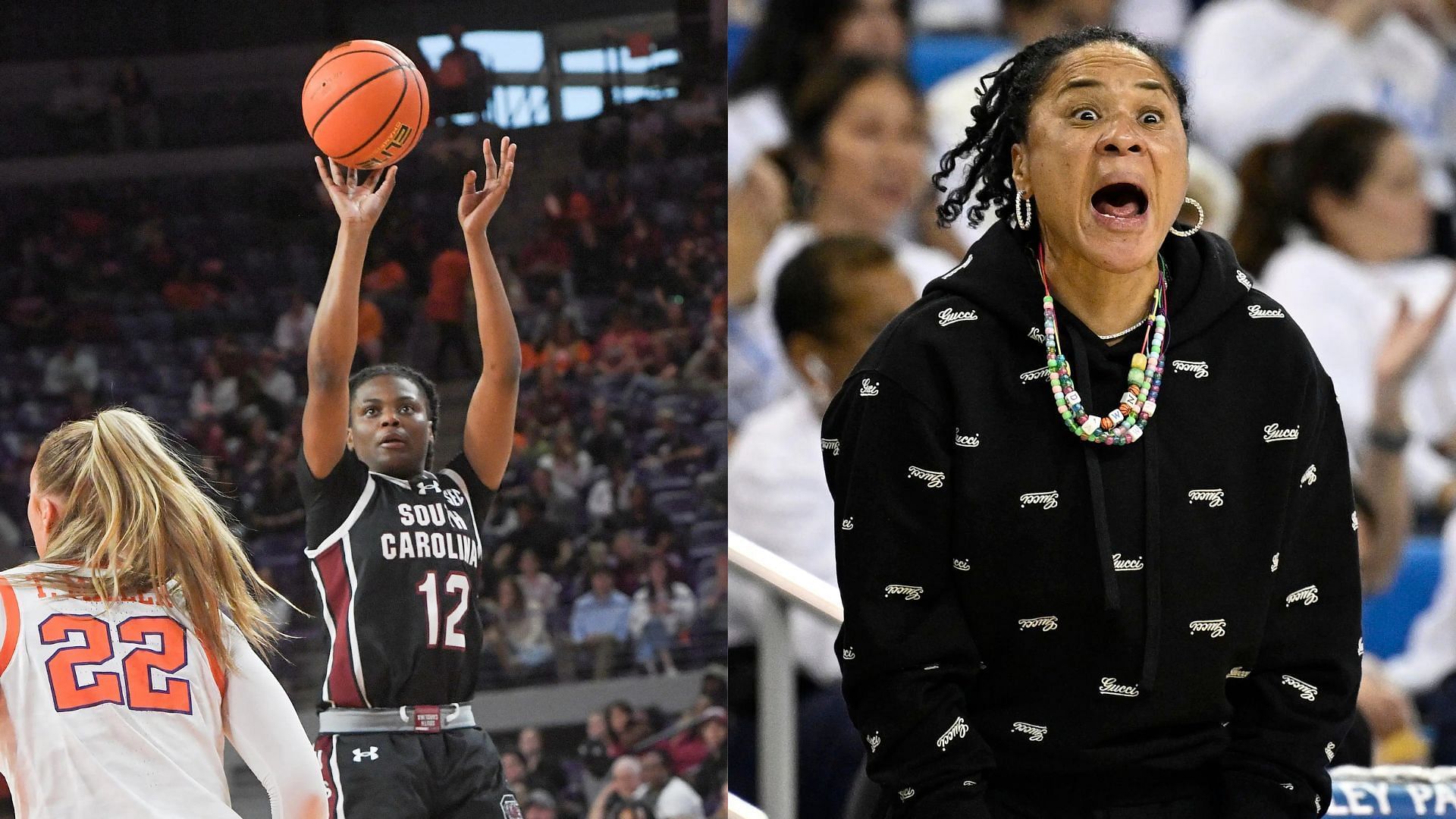 MiLaysia Fulwiley and Dawn Staley