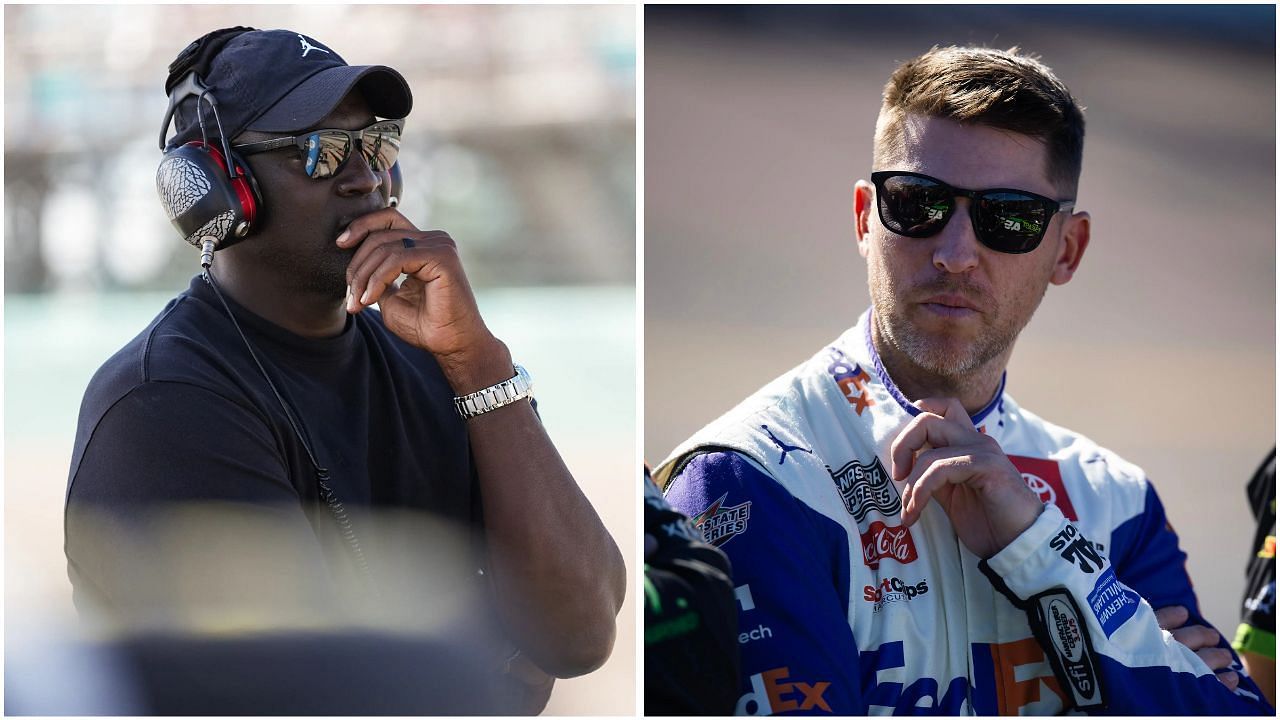 23XI Racing owners Michael Jordan (L) and Denny Hamlin (R) [Source: Imagn]