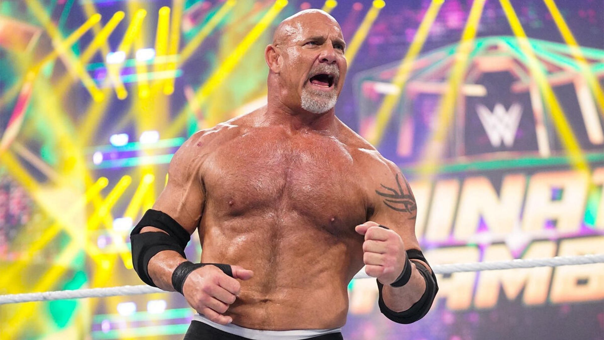 Goldberg clicked during his match against Roman Reigns at Elimination Chamber 2022 [Image via wwe.com]