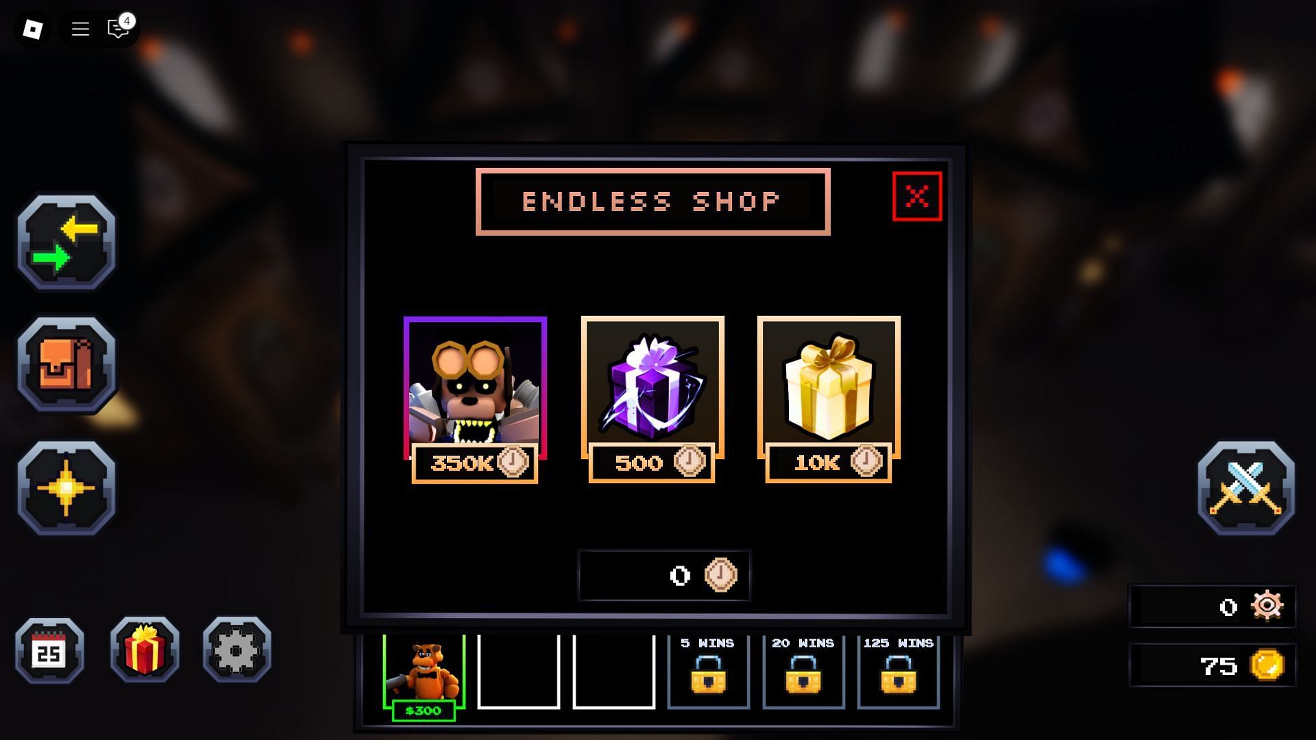 Kronos Endo Freddy is available in the Endless Mode Shop (Image via Roblox)