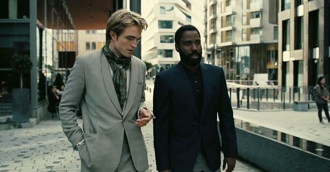 Robert Pattinson and John Washington in Tenet | Image Source: Warner Bros.