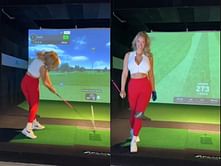 WATCH: Paige Spiranac’s massive drive at simulation golf, gets ready for the ‘league’