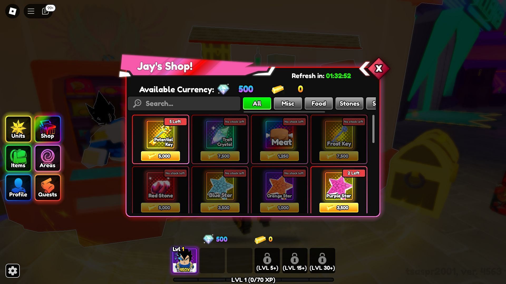 Purchase Trait Crystal from Jay's Shop (Image via Roblox)