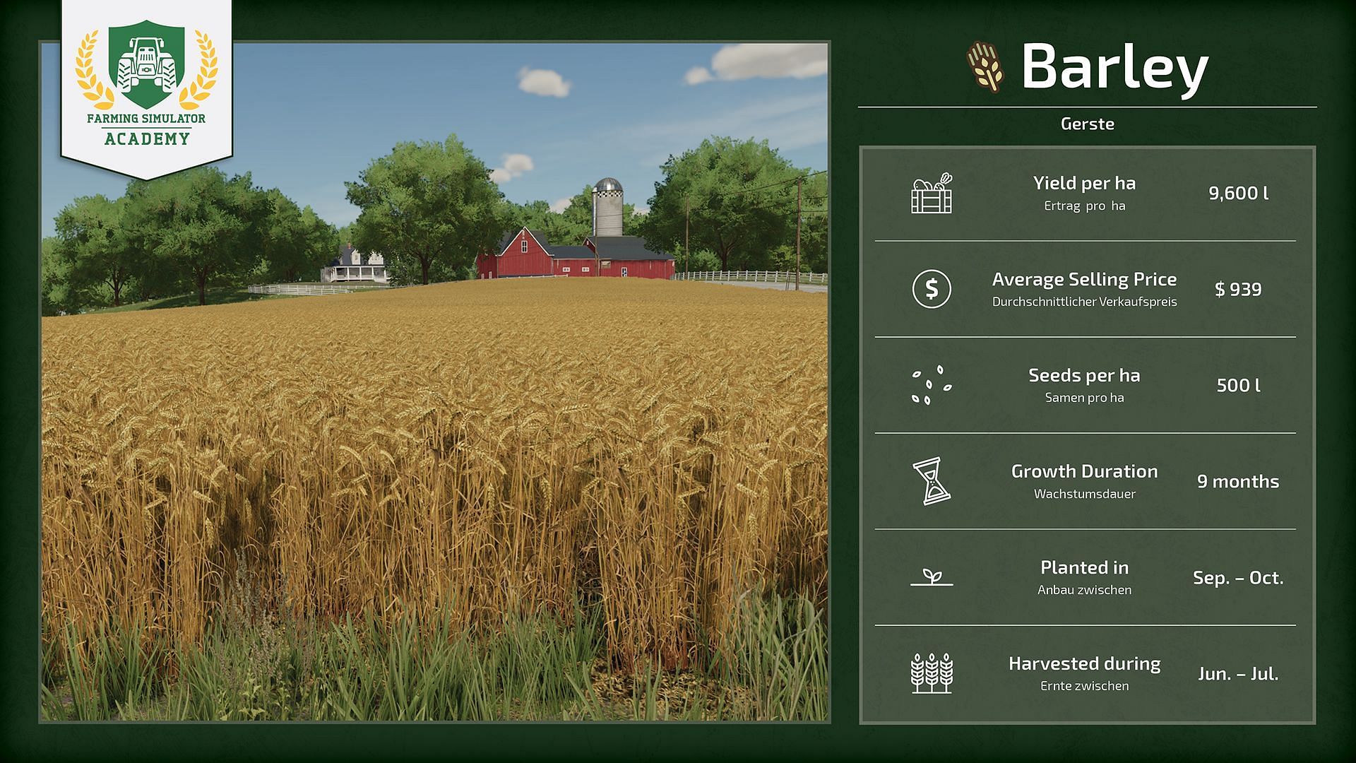 Barley in Farming Simulator 25 (Image via Giants Software)