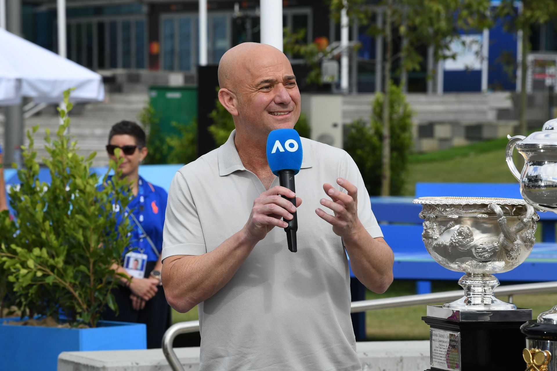 Andre Agassi pictured at the 2024 Australian Open - Image Source: Getty