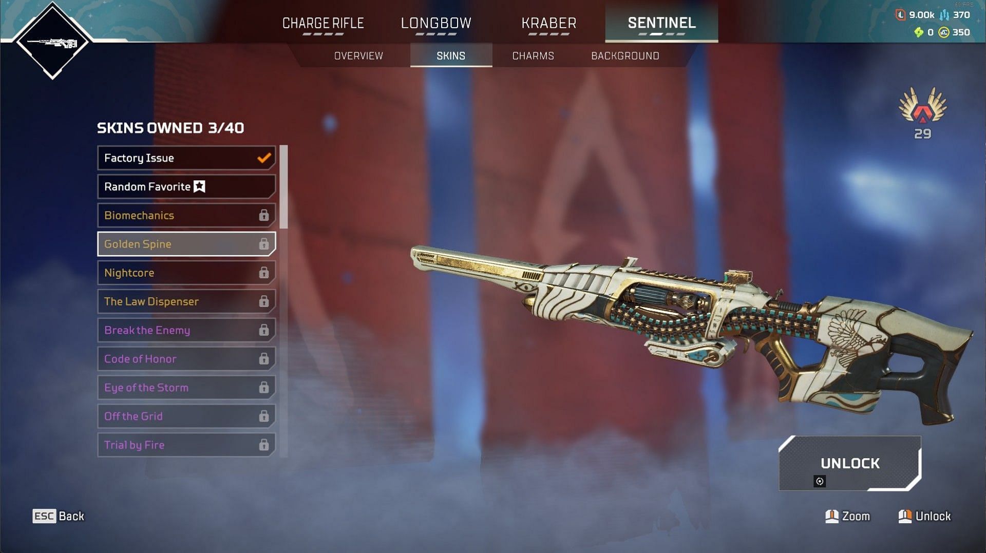 Golden Spine for Sentinel (Image via Electronic Arts)