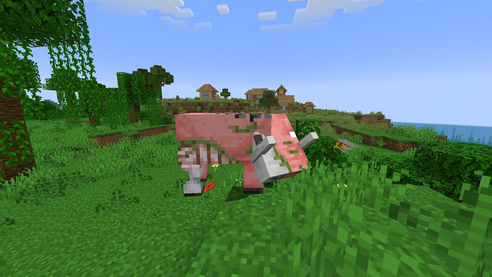 Zoglin is a rare variant of hoglin that only spawns when it comes to Overworld (Image via Mojang Studios)