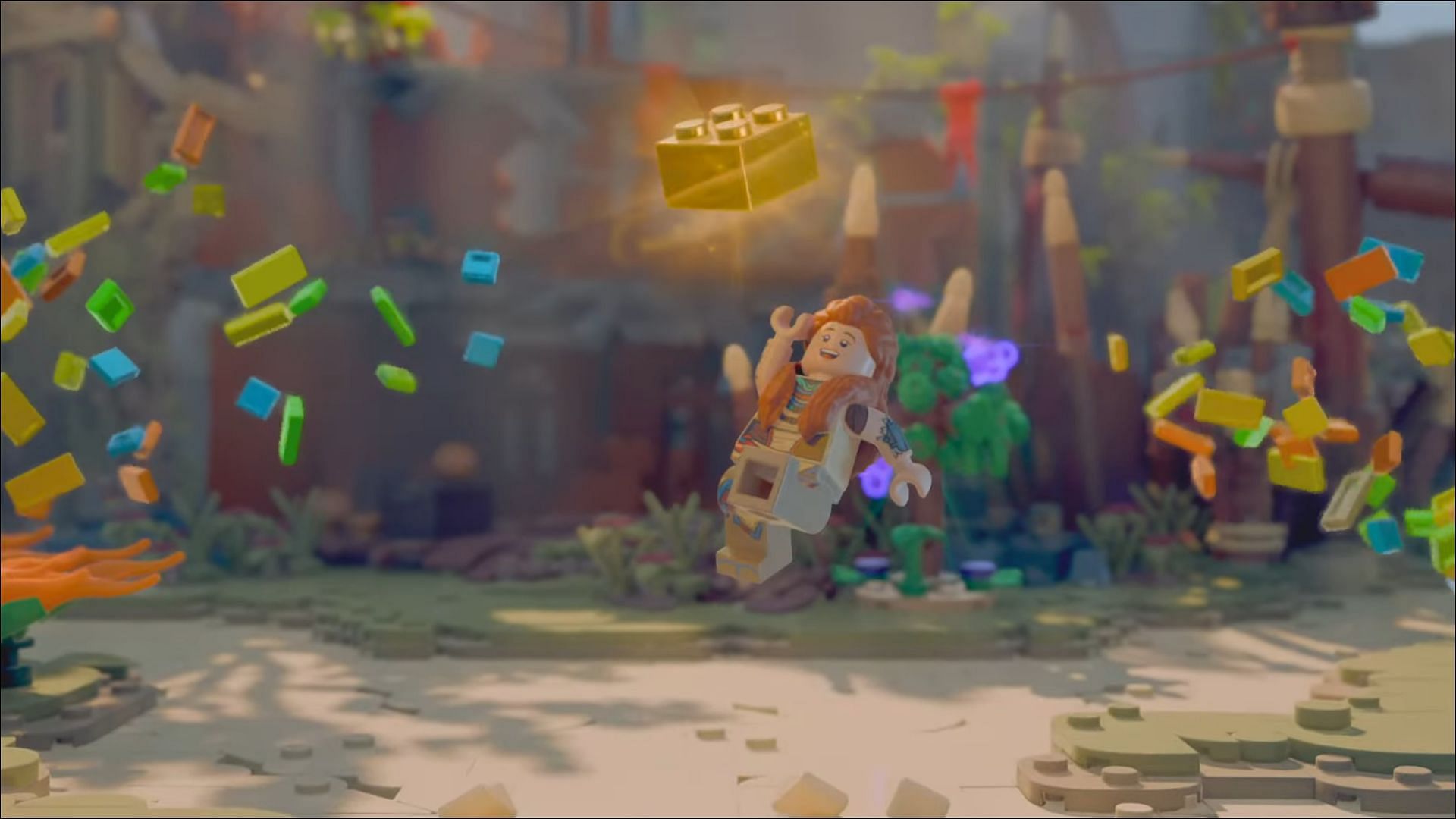 Earning Gold Bricks in n Lego Horizon Adventures (Image via PlayStation Publishing LLC)