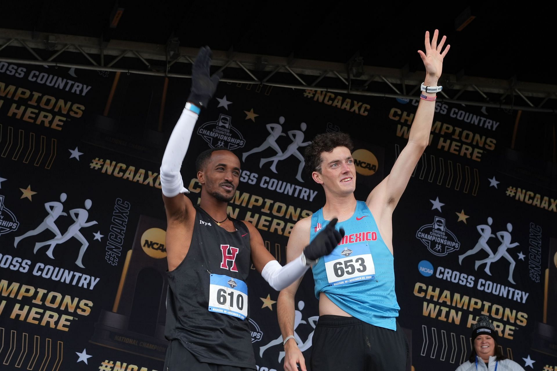 Habtom Samuel with Graham Blanks after the 10km race at the NCAA Cross Country Championships [Image Source : Getty]