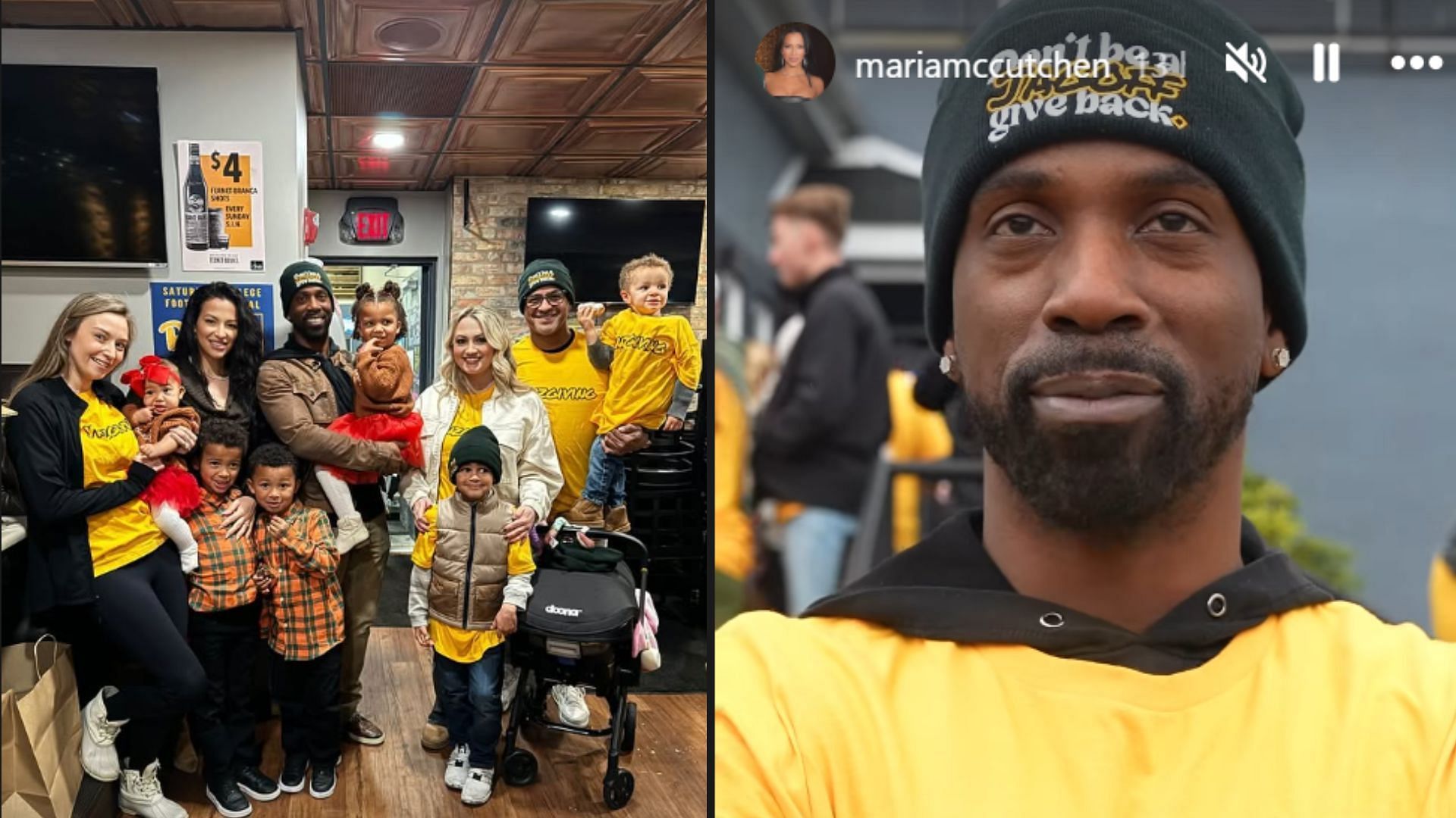 Maria McCutchen showing some images of her and her family chipping in for Yinzgiving