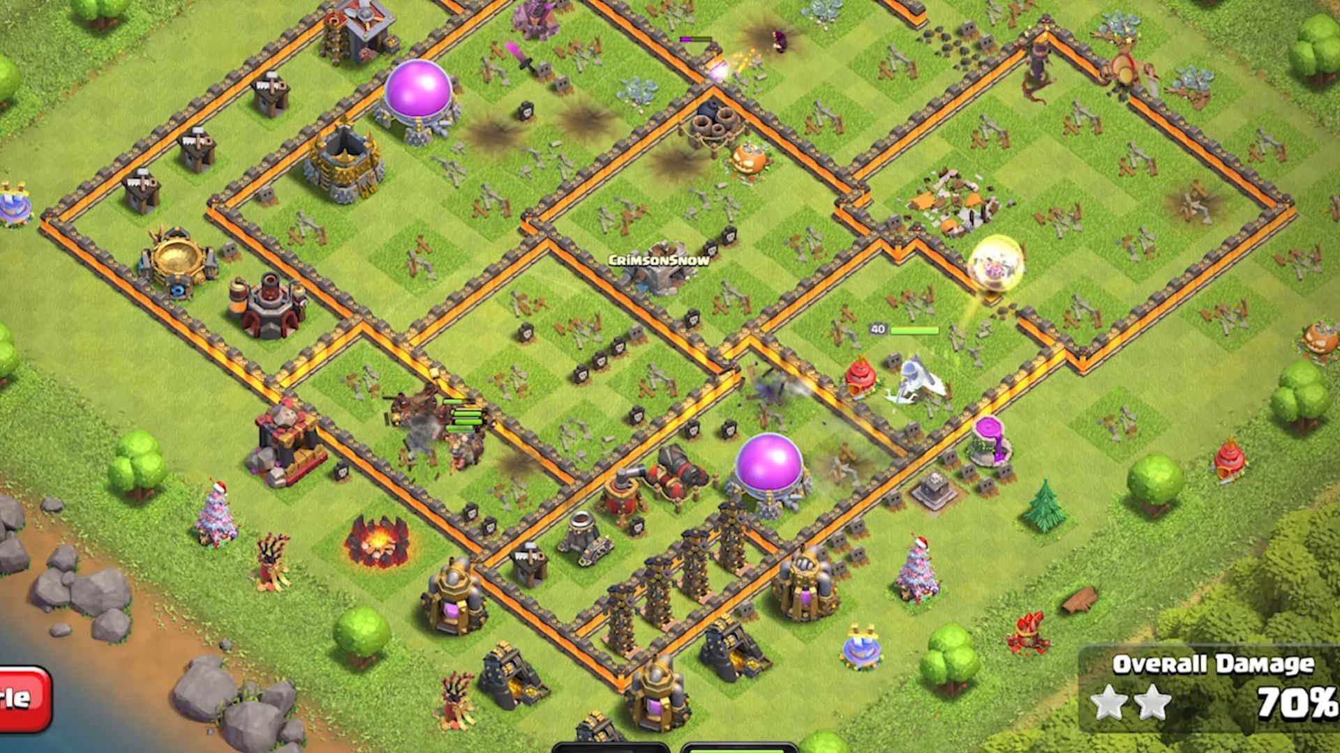 Hog Riders and Miners are used to clear the base core (Image via Supercell)