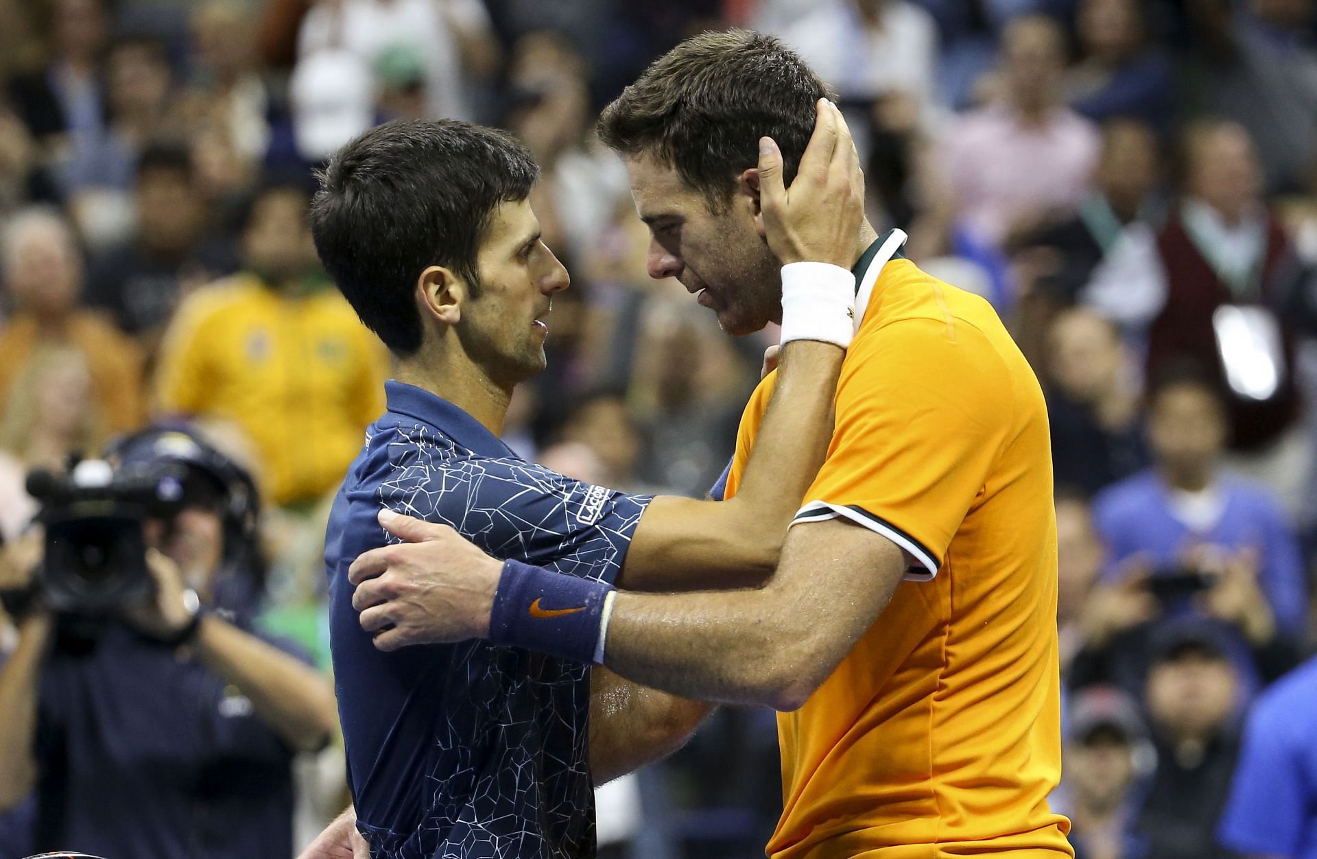 Novak Djokovic and Juan Martin del Potro at the 2018 US Open (Image: Getty)