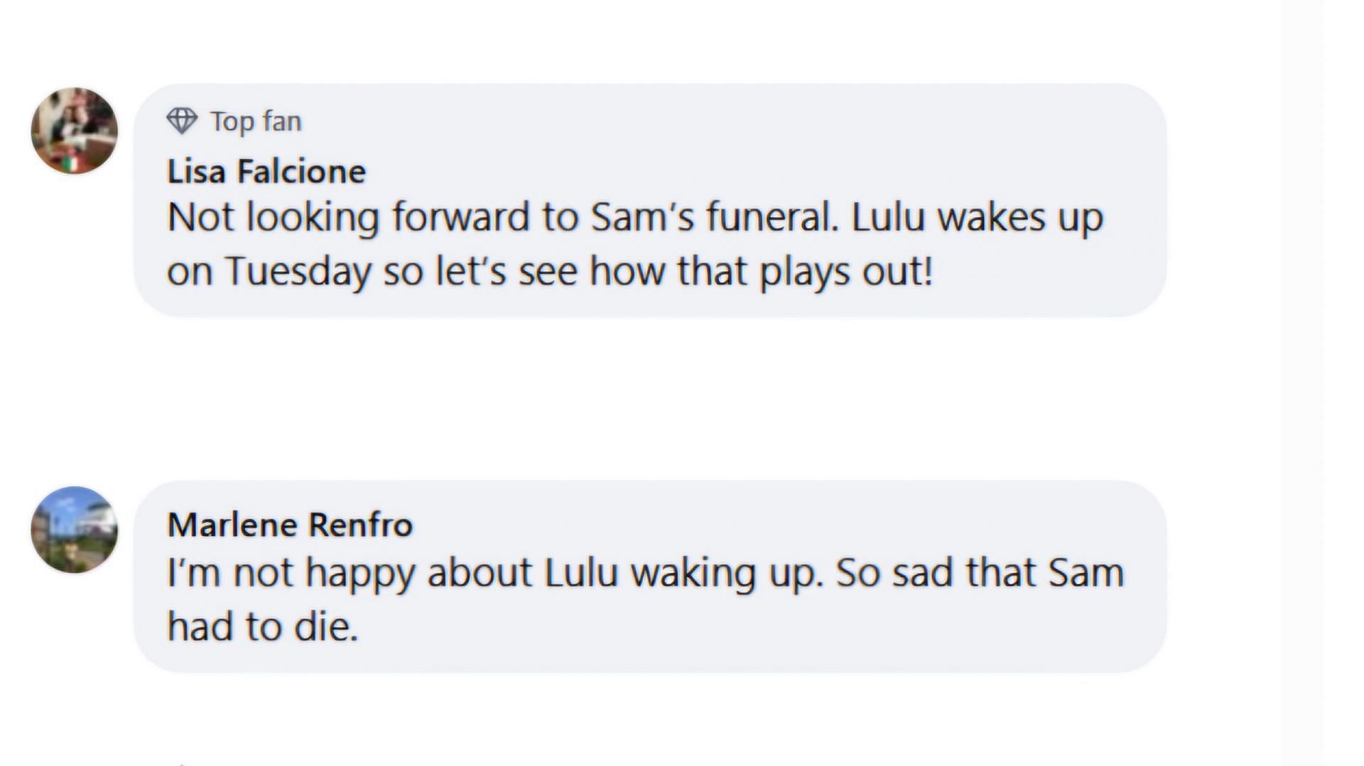 Fan remembrances of Sam McCall and how her exit ties with Lulu&#039;s entry (via General Hospital / Facebook)