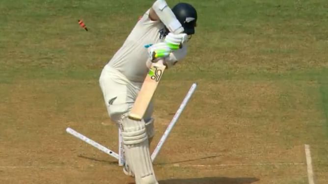 [Watch] Akash Deep dismantles Tom Latham's stumps in his first over during 3rd IND vs NZ 2024 Test