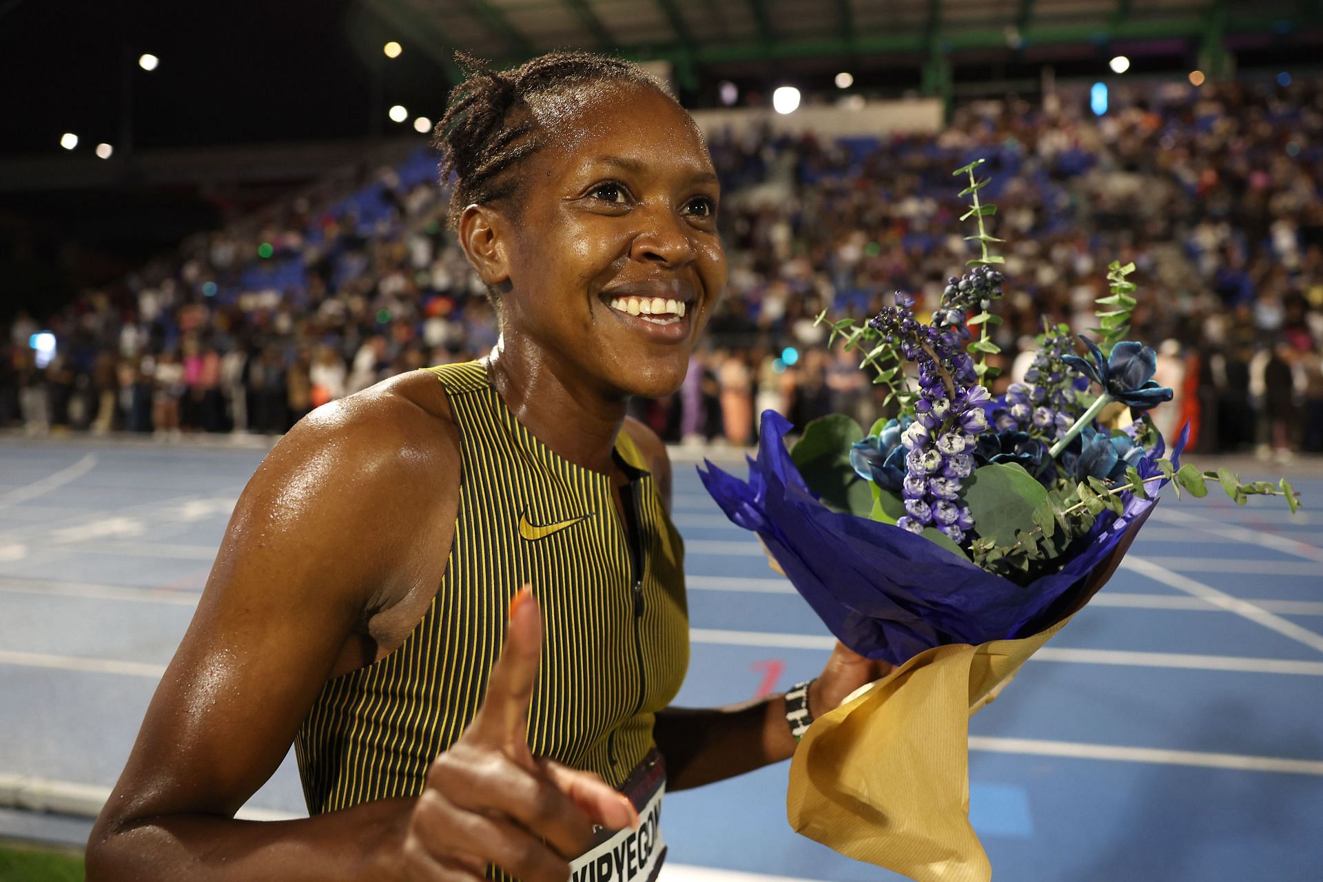 Faith Kipyegon at the Athlos NYC (Source: Getty)