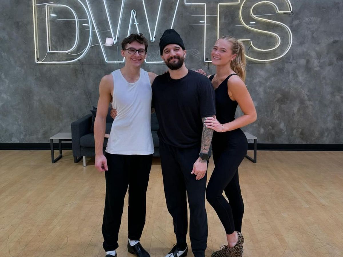 Stephen, Mark Ballas, and Rylee Arnold from Dancing with the Stars