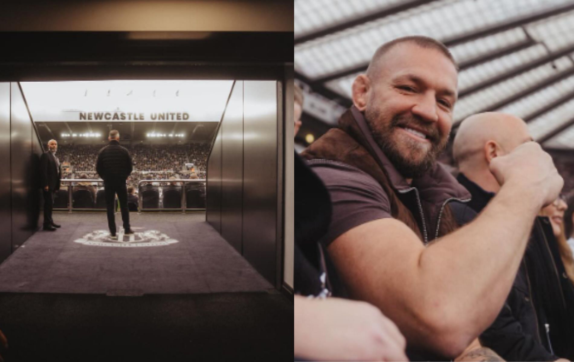 Conor McGregor shared pictures from his recent trip to St. James Park. [Screenshots courtesy: @thenotoriousmma on Instagram]