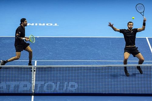 Marcelo Arevalo and Mate Pavic in action at the 2024 Nitto ATP Finals (Picture: Getty)