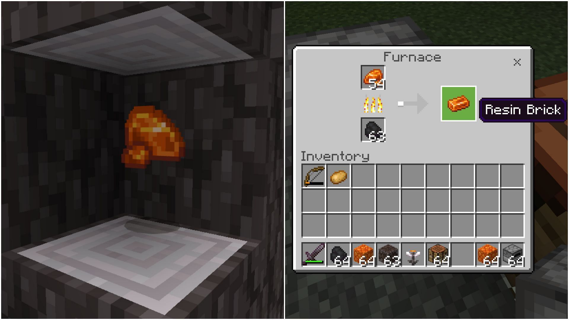 Resin clumps and resin bricks are two brand-new items (Image via Mojang Studios)