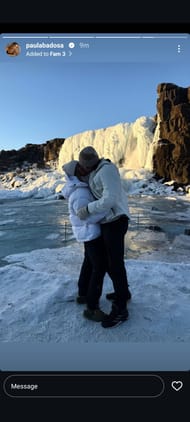 Badosa (L) and Tsitsipas (R) kissing each other (Source: Instagram/Paula Badosa)