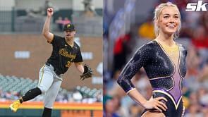 WATCH: Paul Skenes' girlfriend Olivia Dunne shows off flexibility with perfect beam headstand in black leotard