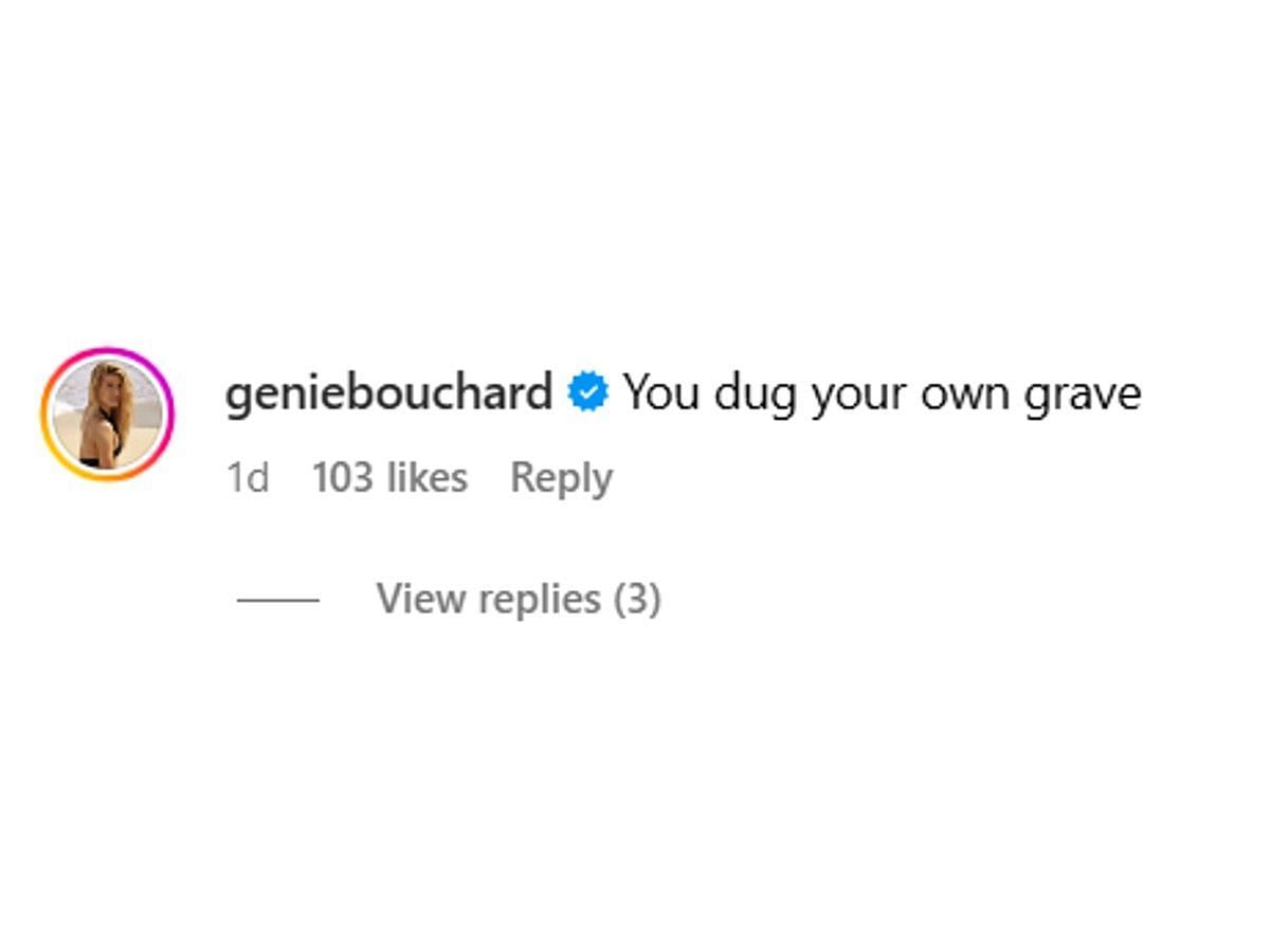 Eugenie Bouchard&#039;s comment. (@geniebouchard)