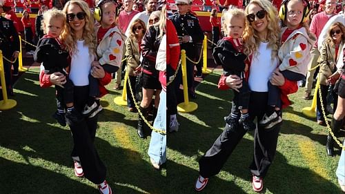 Brittany Mahomes rocked Louis Vuitton Air Force 1 shoes (IG/Brittany Mahomes)