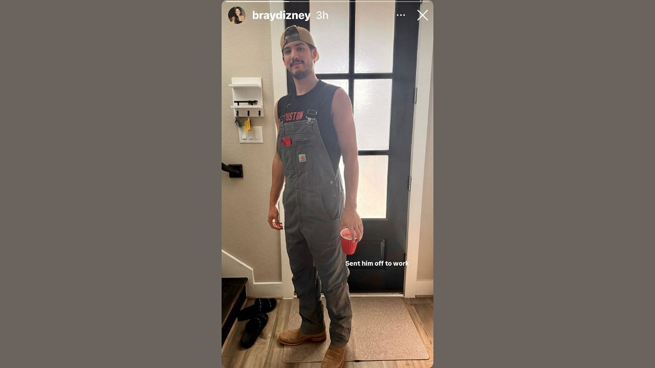 Duzney shares her boyfriend Reed Sheppard's pregame outfit. (Credits: @braydizney/Instagram)