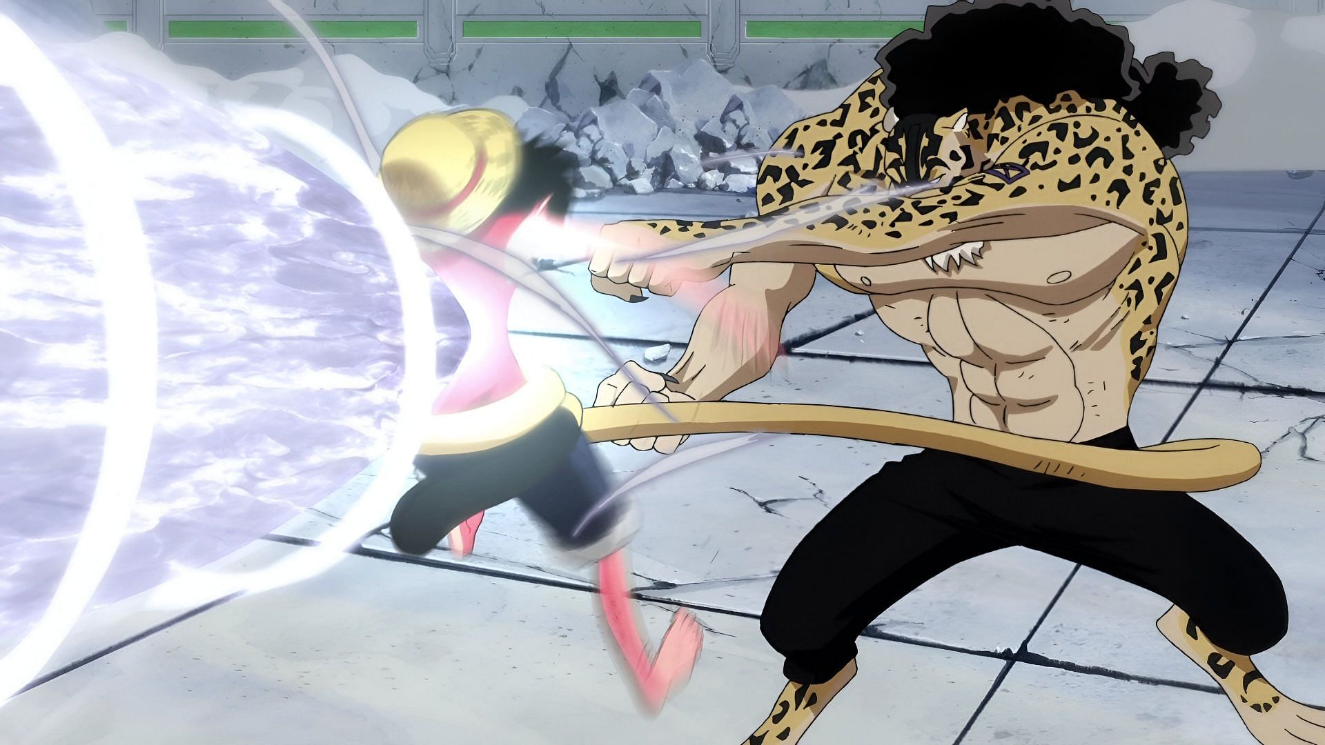 Luffy and Lucci as seen in the anime (Image via Toei Animation)