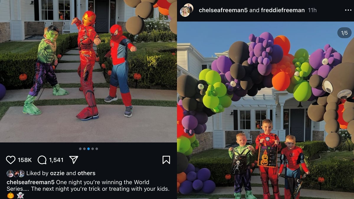 WATCH: Freddie Freeman’s wife Chelsea captures Halloween fun as sons ...