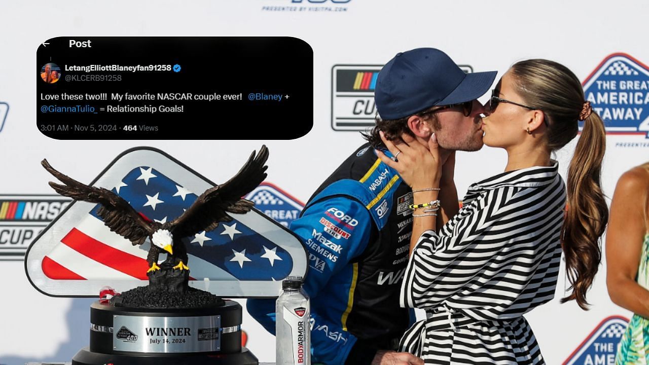 NASCAR fans react as Ryan Blaney and fianc&eacute;e Gianna Tulio embrace each other in candid video post Martinsville triumph