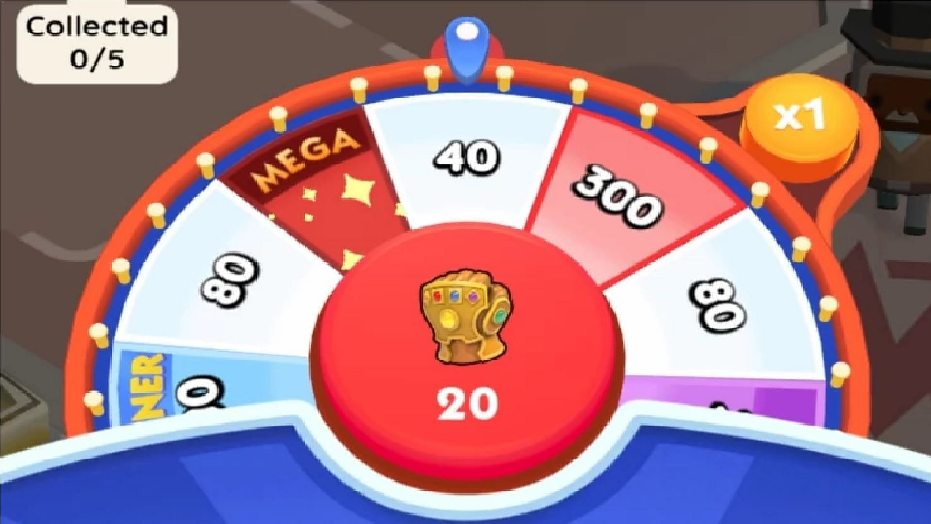 The spin-the-wheel mini-game of the Monopoly Go Amazing Partners event (Image via Scopely)