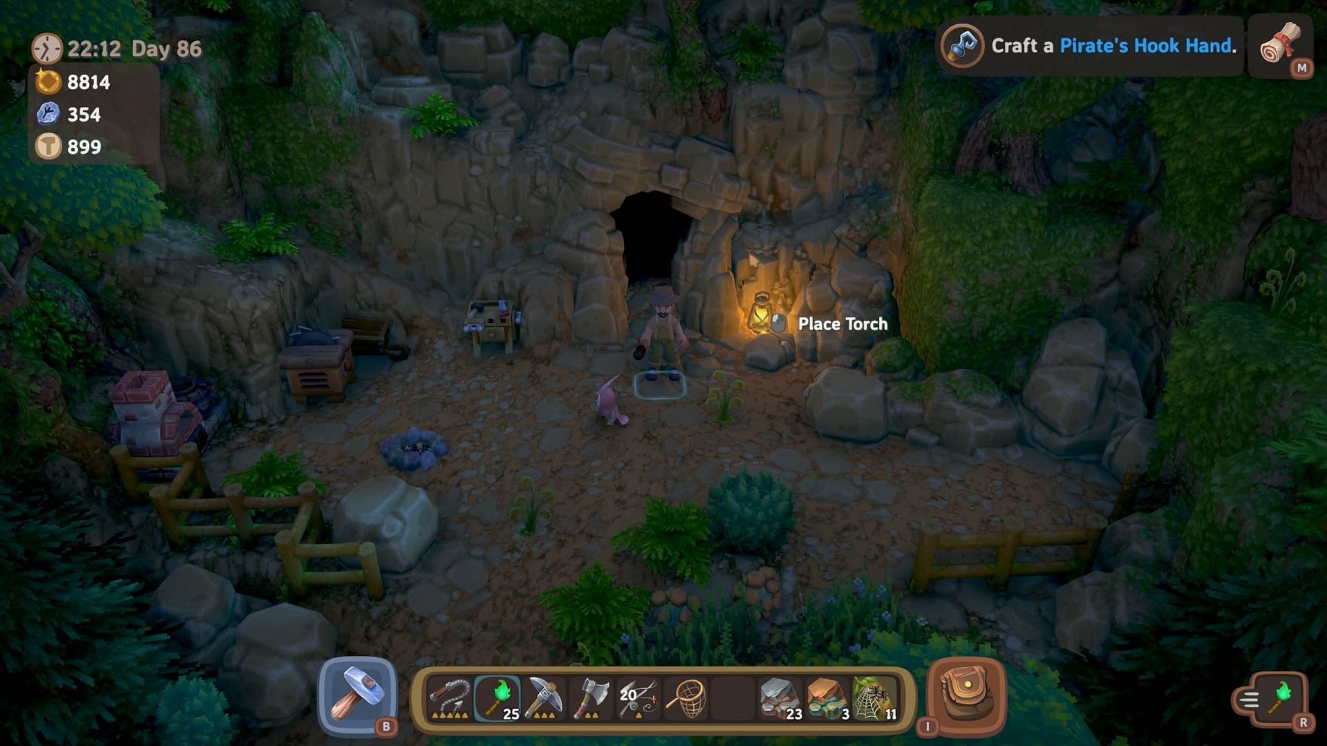 Go inside the cave to get Iron (Image via Feel Free Games)