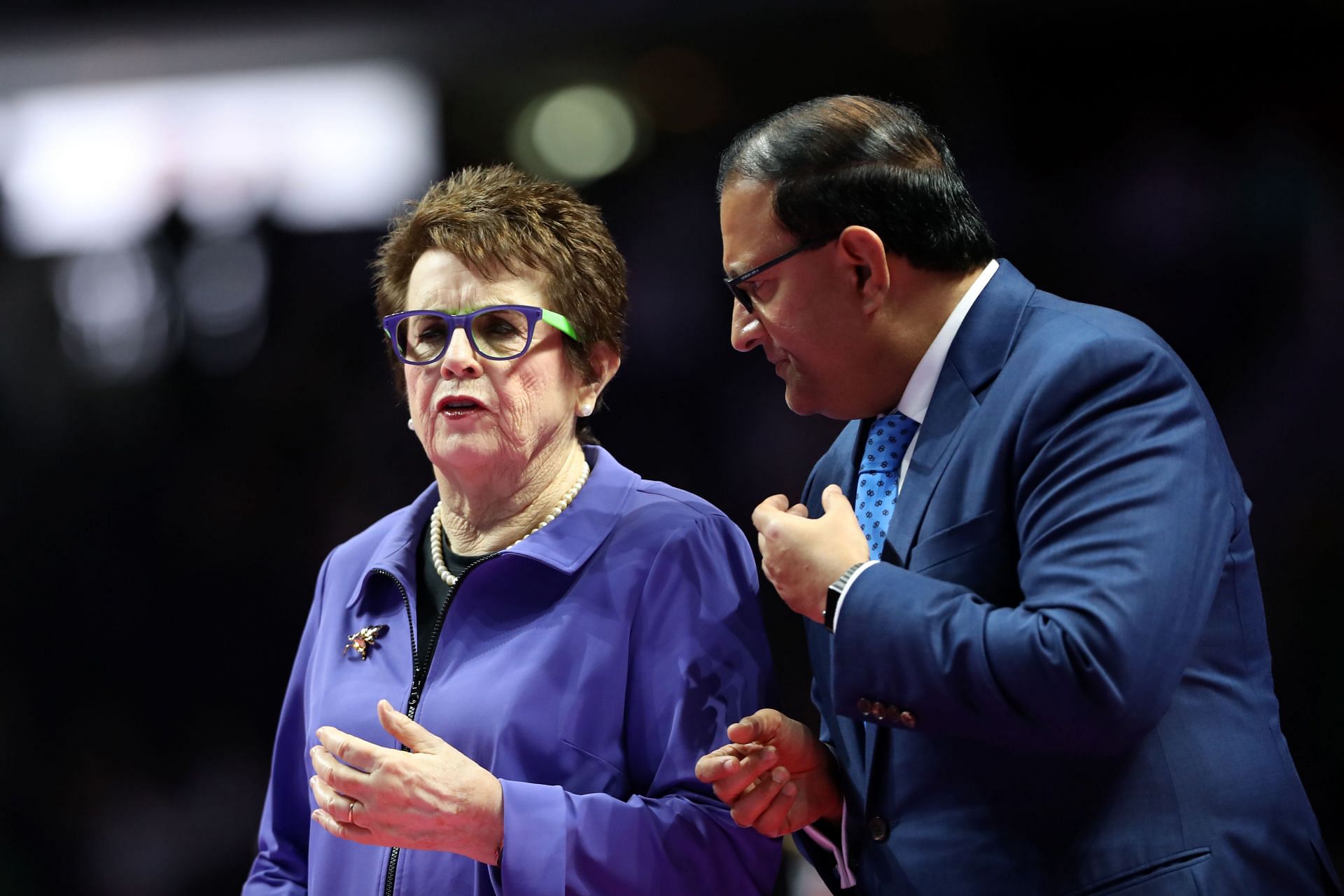 Bille Jean King looks on at WTA Finals 2018