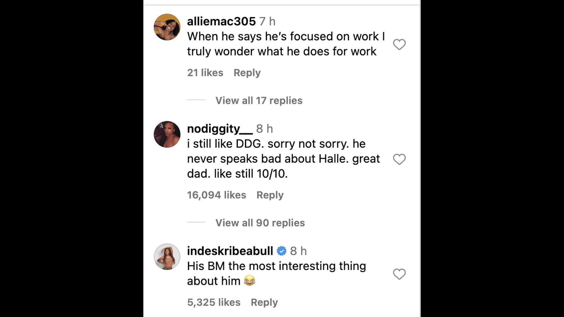 Instagram users comment on the rapper&#039;s statement. (Image via Instagram/ theshaderoom)