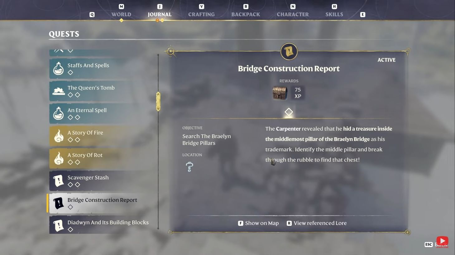 Enshrouded Bridge Construction Report quest guide