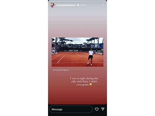 Maria Sharapova’s Instagram story